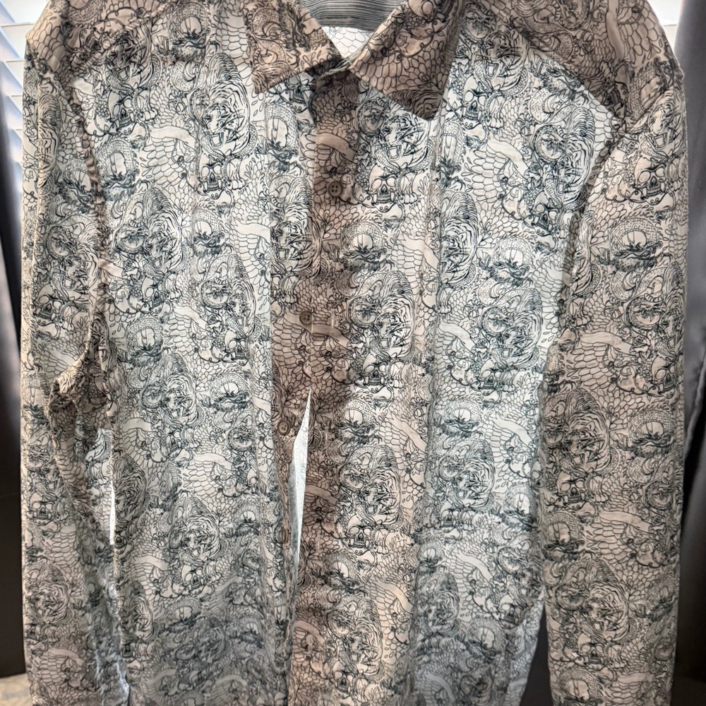 Robert Graham White and Black Dress Shirt